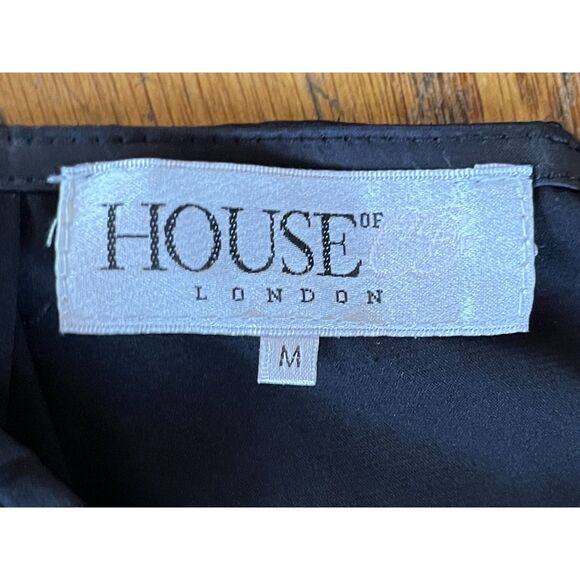 HOUSE OF CB London Black Bodycon Y2K 90s Slip Mini Dress  Women's Size Medium - Picture 4 of 8